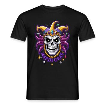 Mardi Gras - Karneval - Totenkopf - Geschenk - Männer T-Shirt - Schwarz - Vorne - AI Model Male 178 light (178cm)