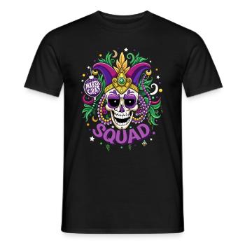 Mardi Gras - Totenkopf - Kostüm - Geschenk - Männer T-Shirt - Schwarz - Vorne - AI Model Male 178 light (178cm)