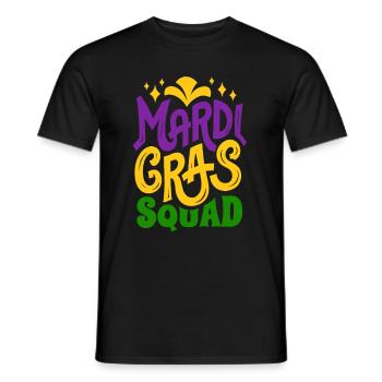 Mardi Gras Squad - Carnaval - Déguisement - Cadeau - T-shirt homme - noir - Devant - AI Model Male 178 light (178cm)