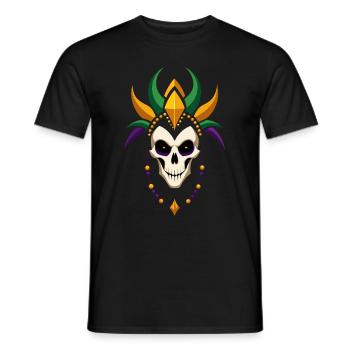 Mardi Gras - Carnival - Skull - Gift - Men's T-Shirt - black - Front - AI Model Male 178 light (178cm)