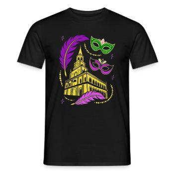Mardi Gras - Karneval - Maske - Geschenk - Männer T-Shirt - Schwarz - Vorne - AI Model Male 178 light (178cm)