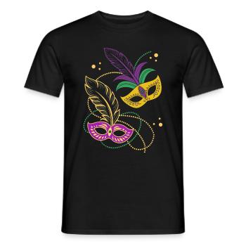Mardi Gras - Karneval - Maske - Geschenk - Männer T-Shirt - Schwarz - Vorne - AI Model Male 178 light (178cm)