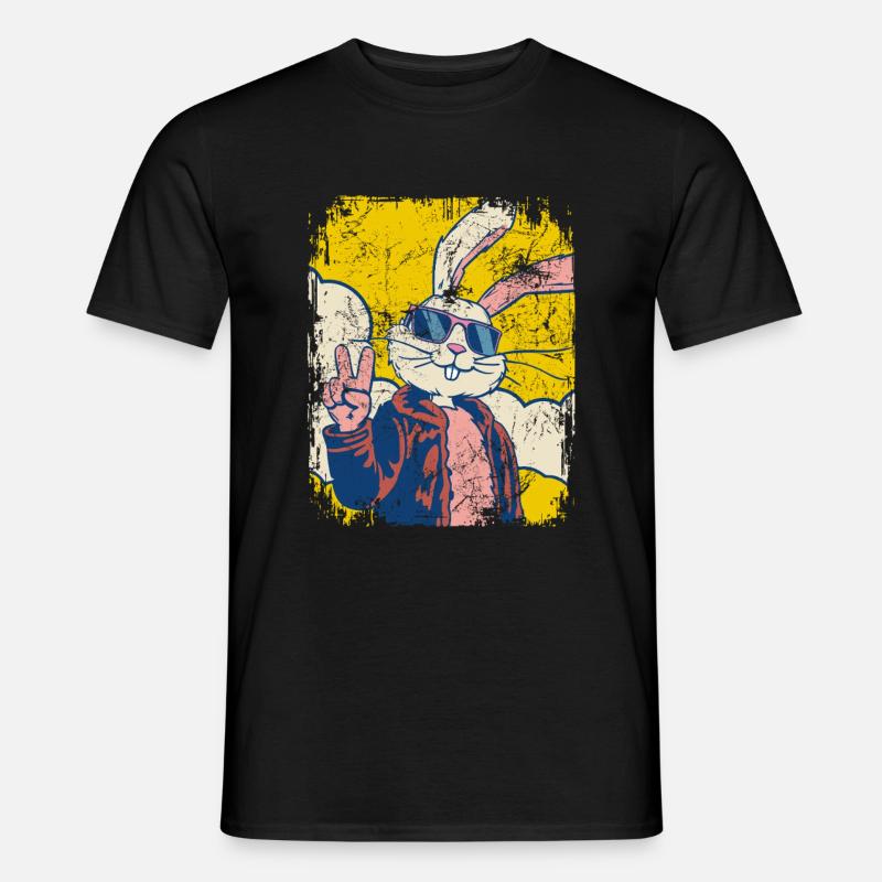 Cooler Osterhase - Osterei - Geschenk - Männer T-Shirt - Schwarz