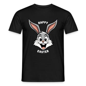 Happy Easter - Osterhase - Osterei - Geschenk - Männer T-Shirt - Schwarz - Vorne - AI Model Male 178 light (178cm)
