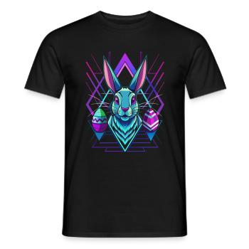 Happy Easter - Osterhase - Osterei - Geschenk - Männer T-Shirt - Schwarz - Vorne - AI Model Male 178 light (178cm)