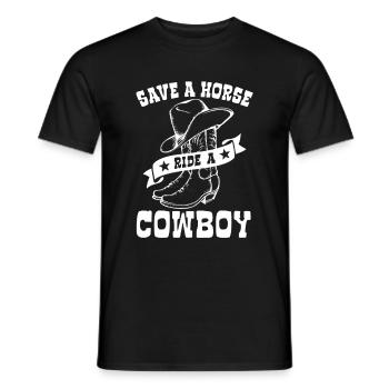 Sauvez un cheval, montez un cow-boy - Spruch - T-shirt homme - noir - Devant - AI Model Male 178 light (178cm)