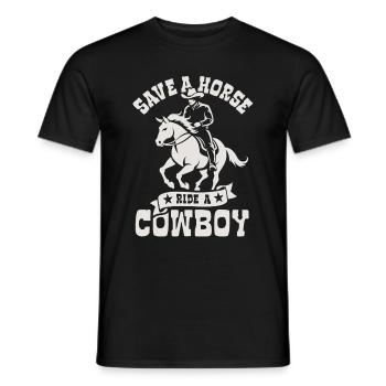 Sauvez un cheval, montez un cow-boy - Spruch - T-shirt homme - noir - Devant - AI Model Male 178 light (178cm)