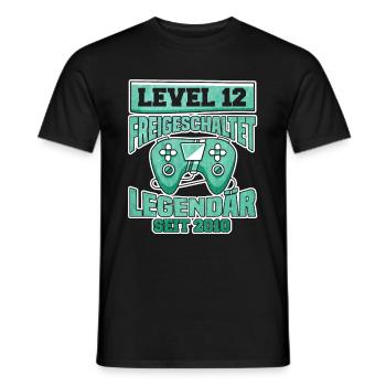 Level 12 Freigeschaltet Legendär Seit 2010 - Männer T-Shirt - Schwarz - Vorne - AI Model Male 178 light (178cm)