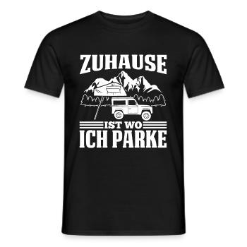 Zuhause Ist Wo Ich Parke Camping Autodachzelt - Männer T-Shirt - Schwarz - Vorne - AI Model Male 178 light (178cm)