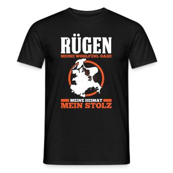 Rügen Meine Wohlfühl Oase Meine Heimat Stolz - Männer T-Shirt - Schwarz - Vorne - AI Model Male 178 light (178cm)
