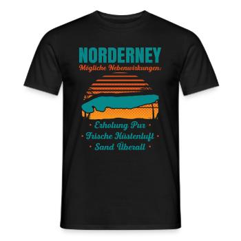 Norderney Mögliche Nebenwirkungen: Erholung Pur - Männer T-Shirt - Schwarz - Vorne - AI Model Male 178 light (178cm)