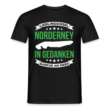 Lieblingsinsel Norderney In Gedanken Barfuß Meer - Männer T-Shirt - Schwarz - Vorne - AI Model Male 178 light (178cm)