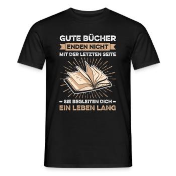 Gute Bücher Enden Nicht Mit Der Letzten Seite - Männer T-Shirt - Schwarz - Vorne - AI Model Male 178 light (178cm)