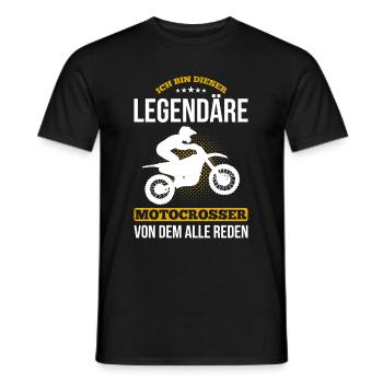 Bin Der Legendäre Motocrosser Von Dem Alle Reden - Männer T-Shirt - Schwarz - Vorne - AI Model Male 178 light (178cm)