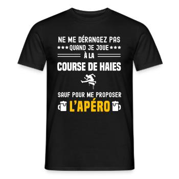 course de haies ne dérangez pas sauf apéro - T-shirt homme - noir - Devant - AI Model Male 178 light (178cm)