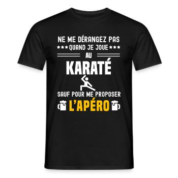 karaté combat ne dérangez pas sauf apéro - T-shirt homme - noir - Devant - AI Model Male 178 light (178cm)
