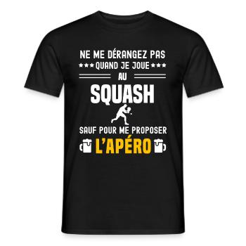 squash ne dérangez pas sauf apéro - T-shirt homme - noir - Devant - AI Model Male 178 light (178cm)
