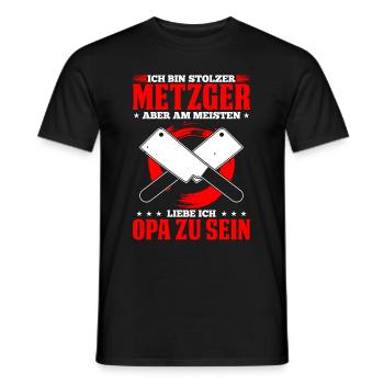 Ich Bin Stolzer Metzger Aber Am Meisten Opa - Männer T-Shirt - Schwarz - Vorne - AI Model Male 178 light (178cm)