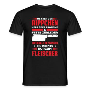 Meister Der Rippchen Herr Über Proteine & Fette - Männer T-Shirt - Schwarz - Vorne - AI Model Male 178 light (178cm)