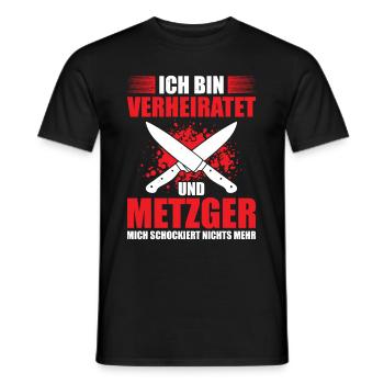 Verheiratet Und Metzger Mich Schockiert Nichts - Männer T-Shirt - Schwarz - Vorne - AI Model Male 178 light (178cm)