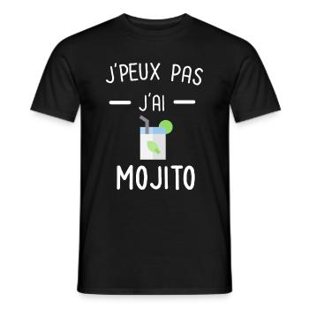 Je peux pas j'ai mojito alcool - T-shirt homme - noir - Devant - AI Model Male 178 light (178cm)