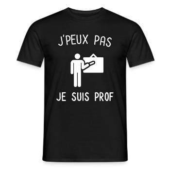 Je peux pas je suis prof - T-shirt homme - noir - Devant - AI Model Male 178 light (178cm)