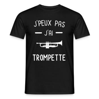 Je peux pas j'ai trompette instrument musique - T-shirt homme - noir - Devant - AI Model Male 178 light (178cm)
