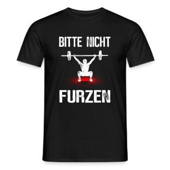Bitte Nicht Furzen Fitness Bodybuilding Sport - Männer T-Shirt - Schwarz - Vorne - AI Model Male 178 light (178cm)