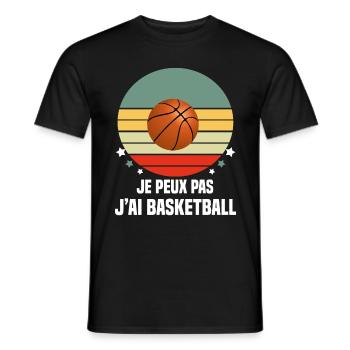 je peux pas j'ai basketball vintage - T-shirt homme - noir - Devant - AI Model Male 178 light (178cm)