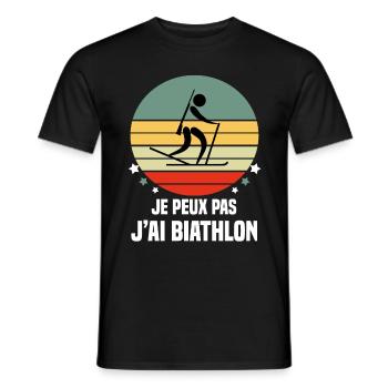 je peux pas j'ai biathlon vintage - T-shirt homme - noir - Devant - AI Model Male 178 light (178cm)