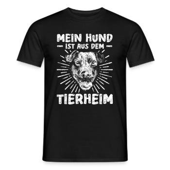Mein Hund Ist Aus Dem Tierheim Tierrettung - Männer T-Shirt - Schwarz - Vorne - AI Model Male 178 light (178cm)