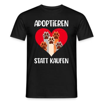 Adoptieren Statt Kaufen Tierrettung Tierschutz - Männer T-Shirt - Schwarz - Vorne - AI Model Male 178 light (178cm)