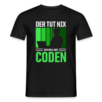 Der Tut Nix Der Will Nur Coden Programmierer - Männer T-Shirt - Schwarz - Vorne - AI Model Male 178 light (178cm)