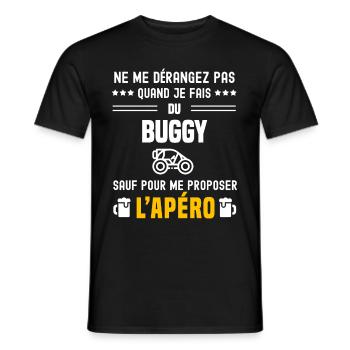 buggy ne dérangez pas sauf apéro - T-shirt homme - noir - Devant - AI Model Male 178 light (178cm)