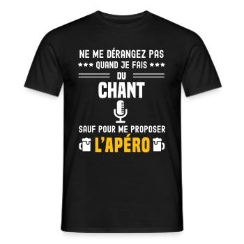 chant MIC ne dérangez pas sauf apéro - T-shirt homme - noir - Devant - AI Model Male 178 light (178cm)