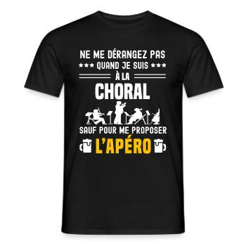 choral music ne dérangez pas sauf apéro - T-shirt homme - noir - Devant - AI Model Male 178 light (178cm)