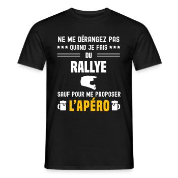 rallye ne dérangez pas sauf apéro - T-shirt homme - noir - Devant - AI Model Male 178 light (178cm)