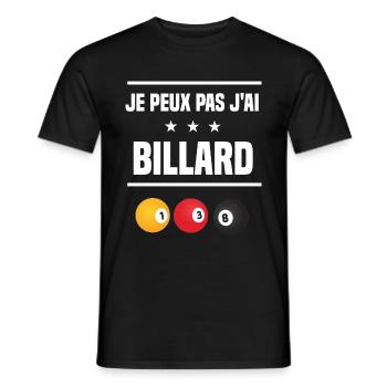Je Peux Pas J'ai billard boule humour billardiste - T-shirt homme - noir - Devant - AI Model Male 178 light (178cm)