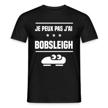 Je Peux Pas J'ai bobsleigh humour bobsleigher - T-shirt homme - noir - Devant - AI Model Male 178 light (178cm)
