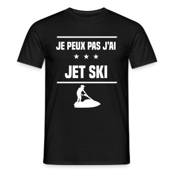 Je Peux Pas J'ai jet ski humour jet skieur - T-shirt homme - noir - Devant - AI Model Male 178 light (178cm)