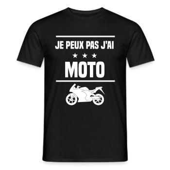 Je Peux Pas J'ai moto motard humour motard - T-shirt homme - noir - Devant - AI Model Male 178 light (178cm)