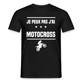 Je Peux Pas J'ai motocross motard humour motard - T-shirt homme - noir - Devant - AI Model Male 178 light (178cm)
