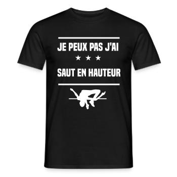 Je Peux Pas J'ai saut en hauteur humour athlète - T-shirt homme - noir - Devant - AI Model Male 178 light (178cm)