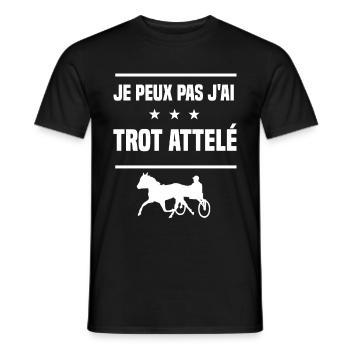 Je Peux Pas J'ai trot attelé humour driver - T-shirt homme - noir - Devant - AI Model Male 178 light (178cm)