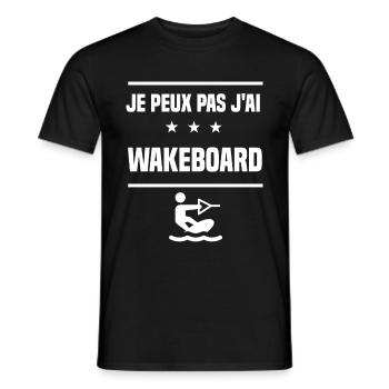 Je Peux Pas J'ai wakeboard humour wakeboardeur - T-shirt homme - noir - Devant - AI Model Male 178 light (178cm)