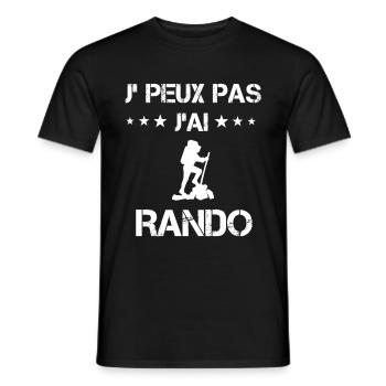 Je peux pas j'ai rando cadeau randonneur - T-shirt homme - noir - Devant - AI Model Male 178 light (178cm)