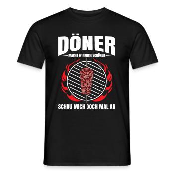 Döner Macht Wirklich Schöner Schau Mich Doch Mal A - Männer T-Shirt - Schwarz - Vorne - AI Model Male 178 light (178cm)