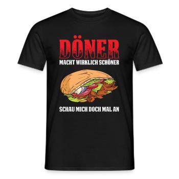 Döner Macht Wirklich Schöner Schau Mich Doch Mal A - Männer T-Shirt - Schwarz - Vorne - AI Model Male 178 light (178cm)