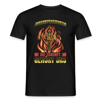 Jugendfeuerwehr Die Zukunft Gehört Uns Jugendfeuer - Männer T-Shirt - Schwarz - Vorne - AI Model Male 178 light (178cm)