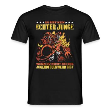 Du Bist Kein Echter Junge Wenn Du Nicht Bei Der Ju - Männer T-Shirt - Schwarz - Vorne - AI Model Male 178 light (178cm)